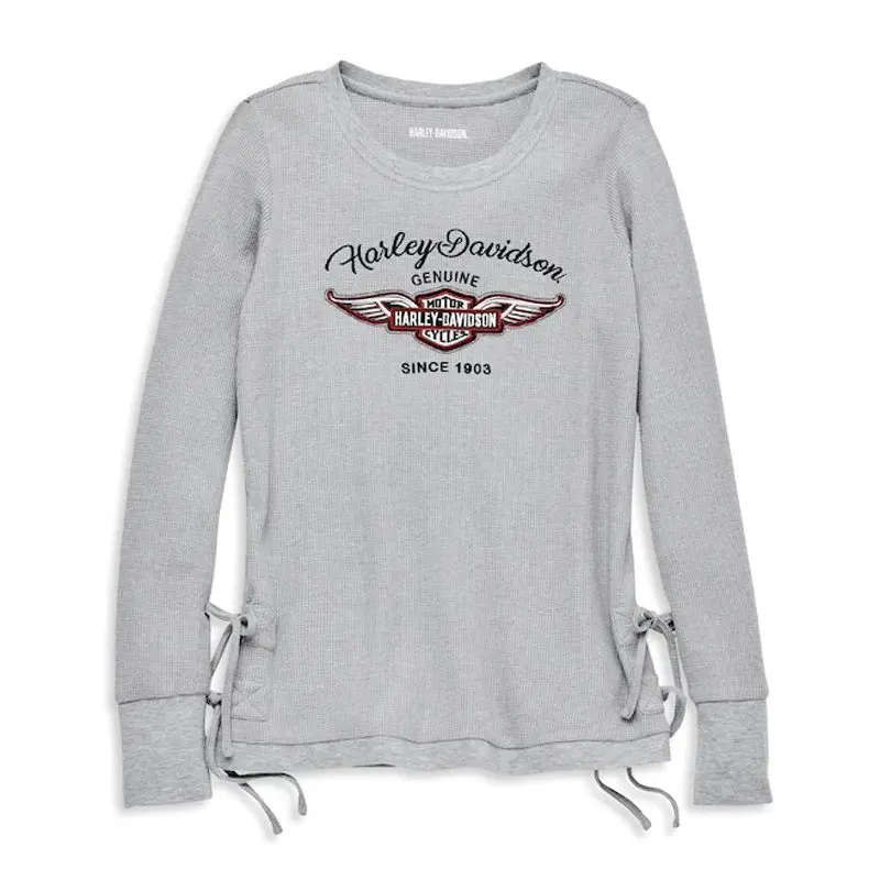 Womens Silver Wing Side Tie Waffle Knit Top - 2XL