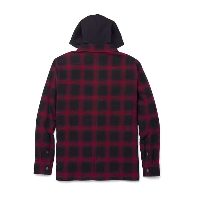 Men's Bar & Shield Removable Hood Plaid Shirt Jacket - 3XL