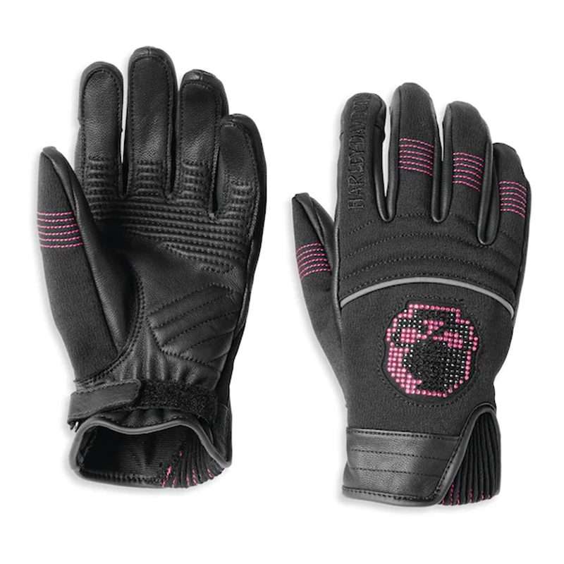 Womens Willie G® FF Mixed Media Glove w/ Rhinestones - XS