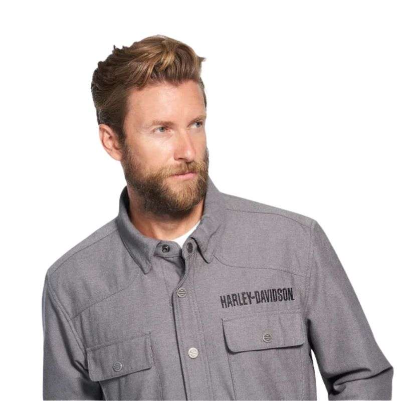 Men's Operative Riding Shirt Jacket - Grey Heather - XL