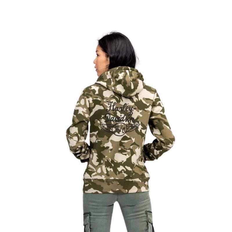 Women's Salute Camouflage Zip Front Hoodie - L