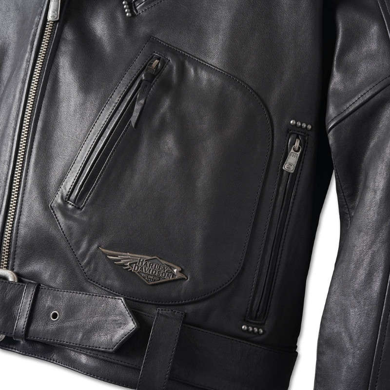 Men's 120th Anniversary Cycle Champ Leather Biker Jacket - M