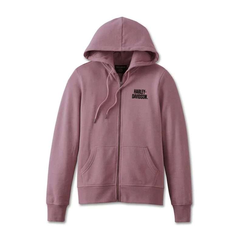 Women's Special Bar and Shield Zip Front Hoodie - Grape Shake Heather - 2XL