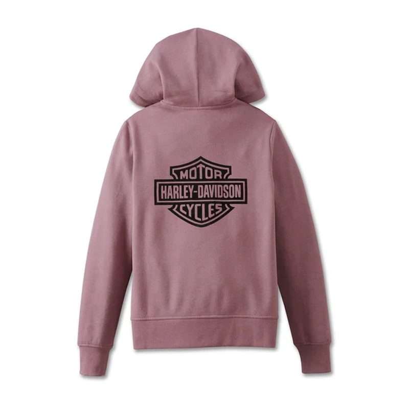 Women's Special Bar and Shield Zip Front Hoodie - Grape Shake Heather - 2XL