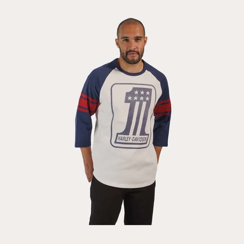 Men's #1 3/4 Raglan Tee - Colorblocked - S