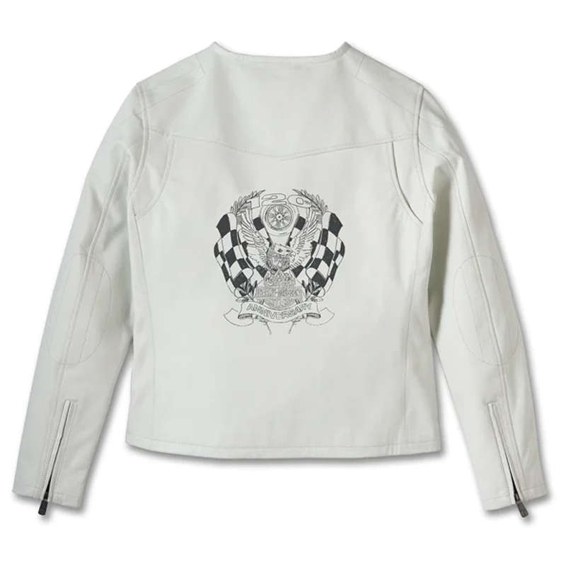 Women´s Leather Jacket 120th Anniversary white - XL