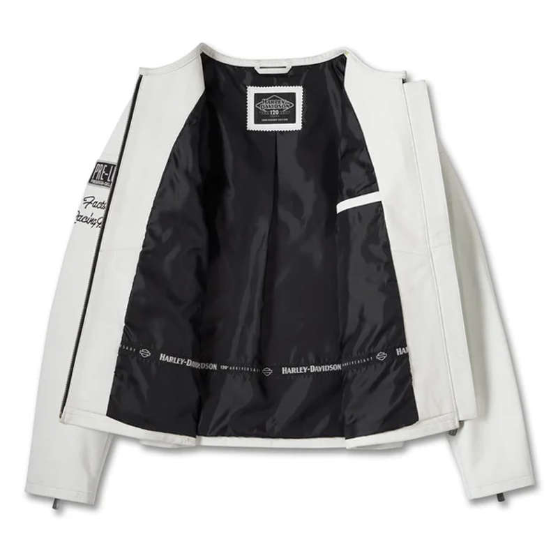 Women´s Leather Jacket 120th Anniversary white - XL