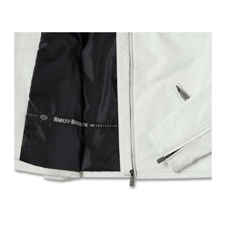 Women´s Leather Jacket 120th Anniversary white - XL