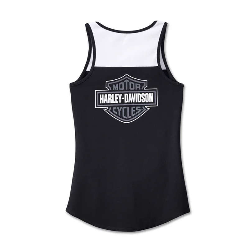 Women's Star Spangled Banner Henley Tank - Colorblocked - Black Beauty - XL
