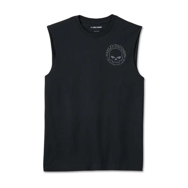Men's Willie G Skull Muscle Tee - Black Beauty - 2XL