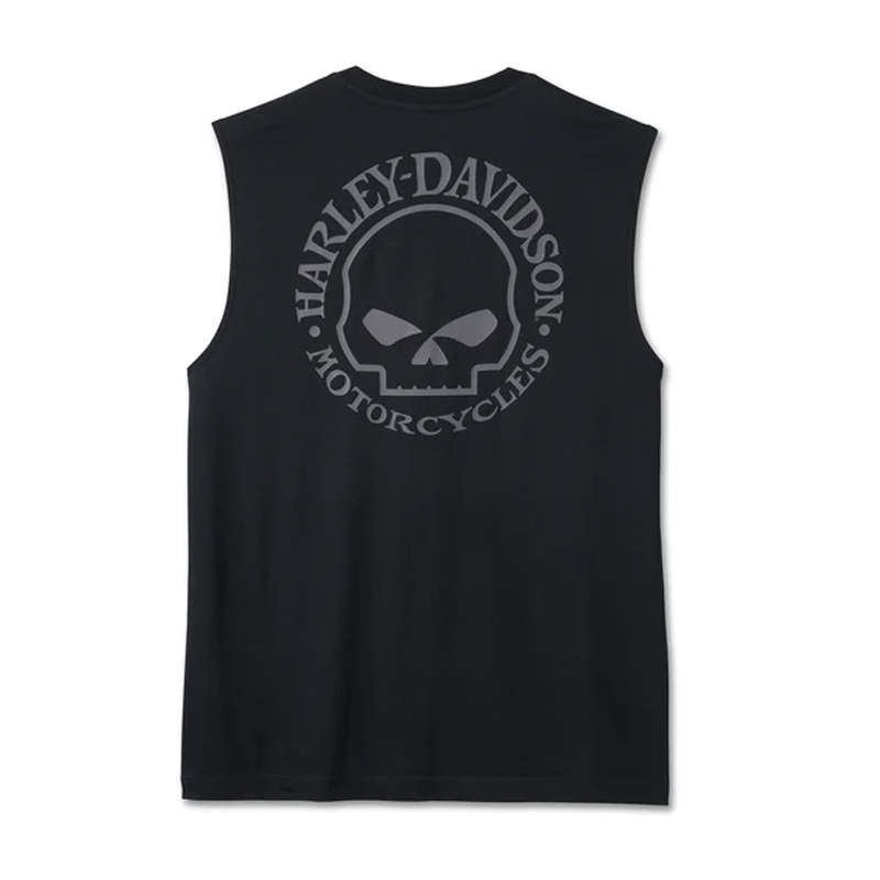 Men's Willie G Skull Muscle Tee - Black Beauty - 2XL