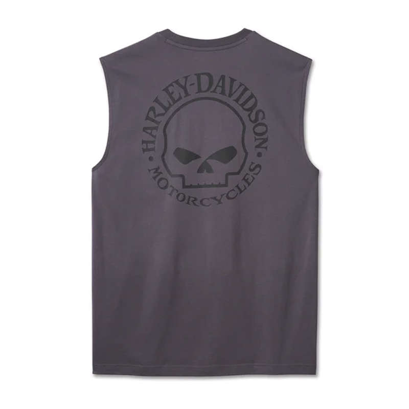 Men's Willie G Skull Muscle Tee - Blackened Pearl - XL