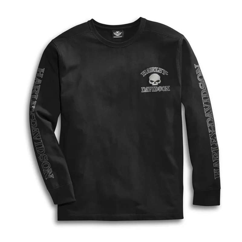 Men's Willie G Skull Long Sleeve Tee - Black - 3XL