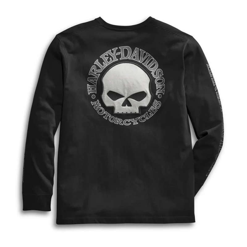 Men's Willie G Skull Long Sleeve Tee - Black - 3XL