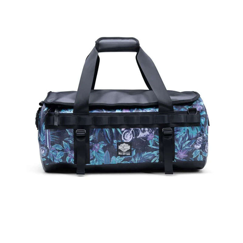 Reyn Spooner Hawaiian Waterproof Duffel Bag - Black