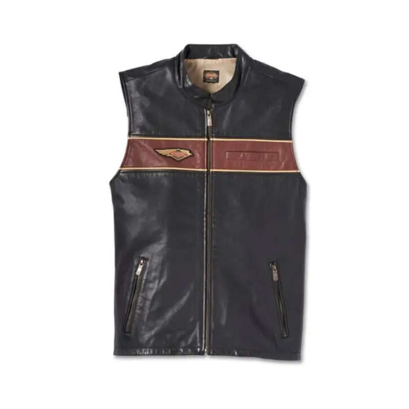Mens 120th Anniversary Leather Vest - 3XL