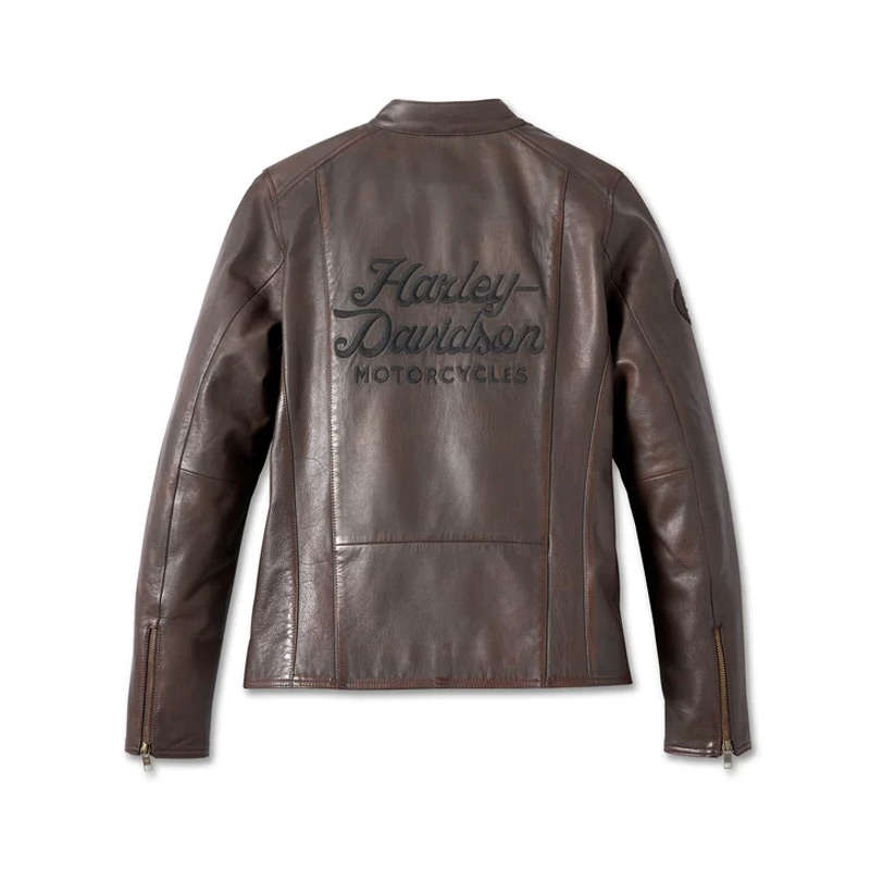 Women's Vintage Spirit Leather Jacket - 2XL