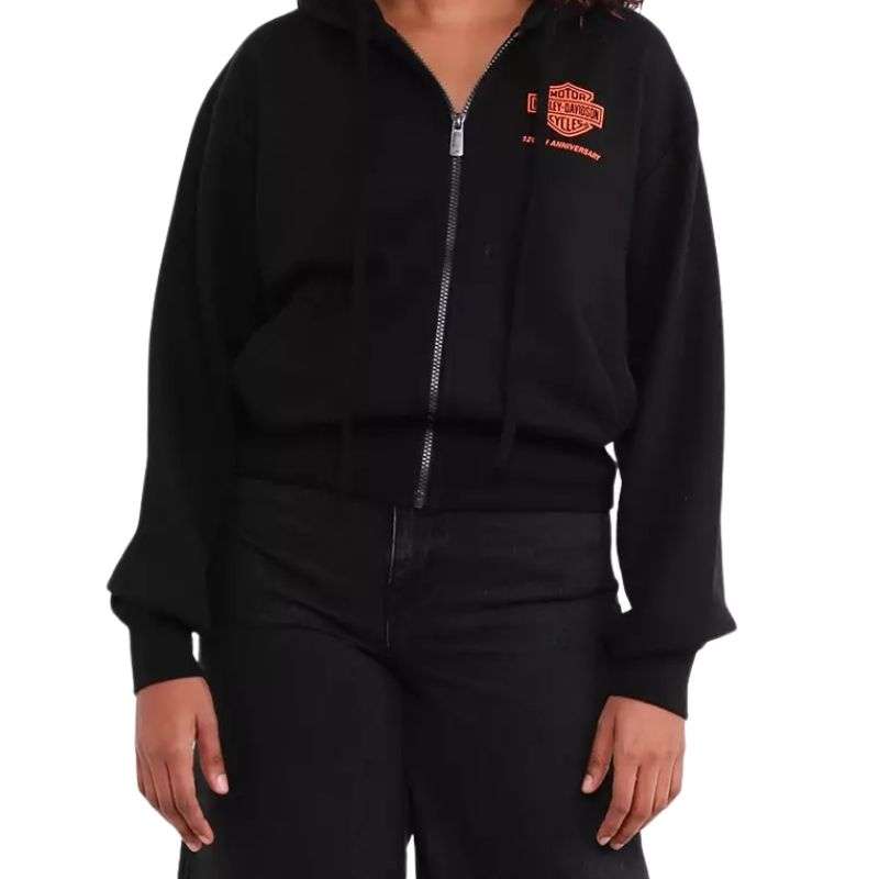 Women's 120th Anniversary Zip Front Hoodie Black - L