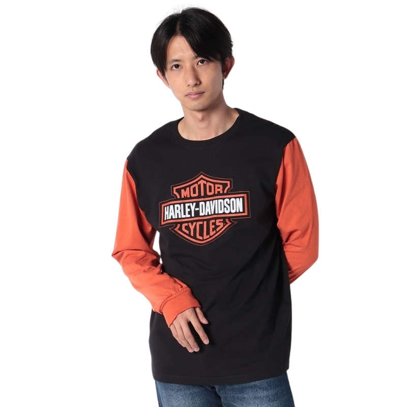 Mens Bar &amp; Shield Long Sleeve Colorblocked Raglan Tee - M