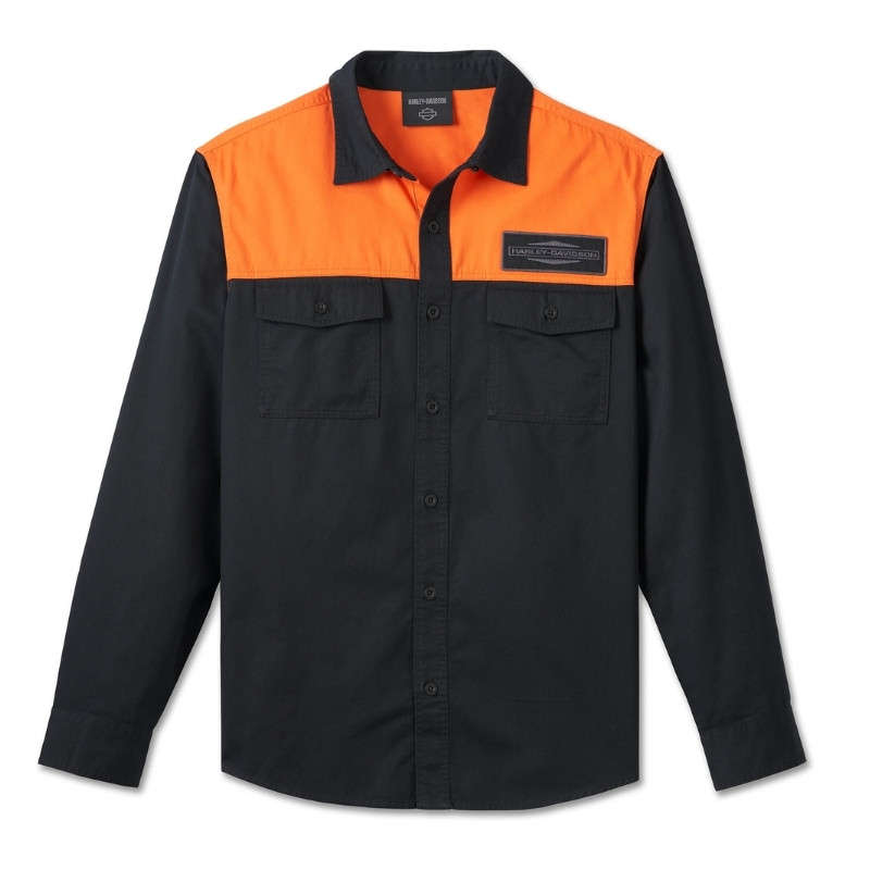 Men's Stacked Bar & Shield Long Sleeve Shirt - 2XL