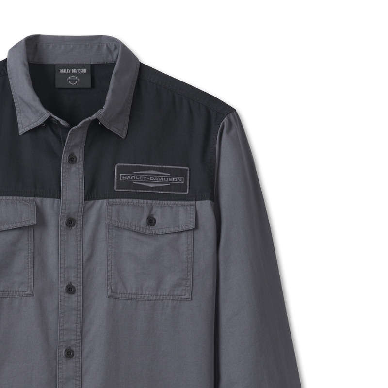Stacked Bar & Shield Long Sleeve Shirt - L