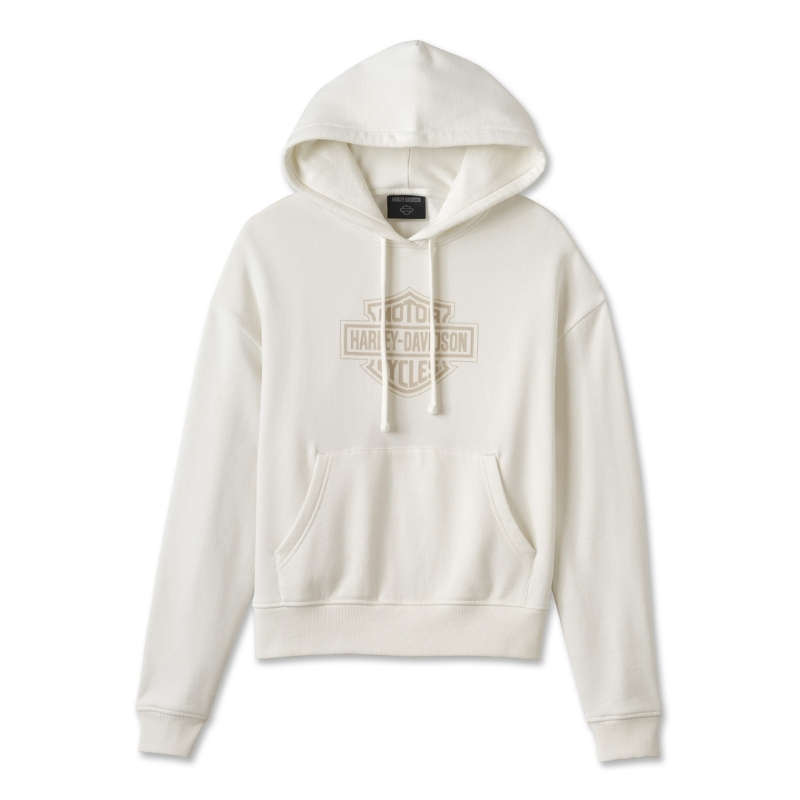 Women's Oversized Washed Bar & Shield Hoodie - L