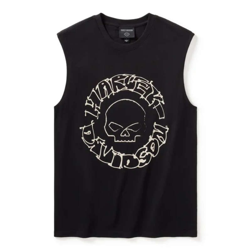 Willie G Circle Skull Sketch Art Muscle Tee - XL