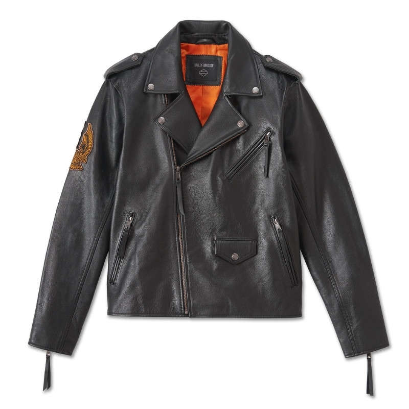 Men's Burning Eagle Leather Jacket - 4XL