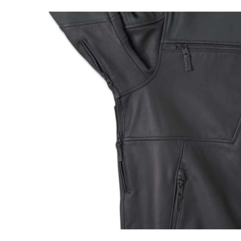 Willie G Skull Graphic Leather Riding Jacket - M