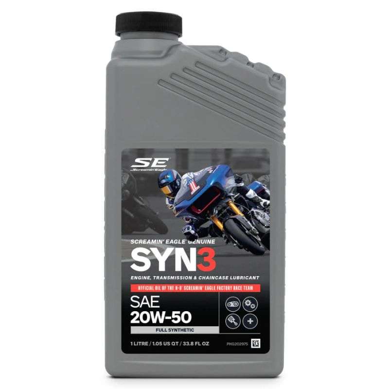 Screamin Eagle Syn3 Motorcycle Oil 20W50 Full Synthetic