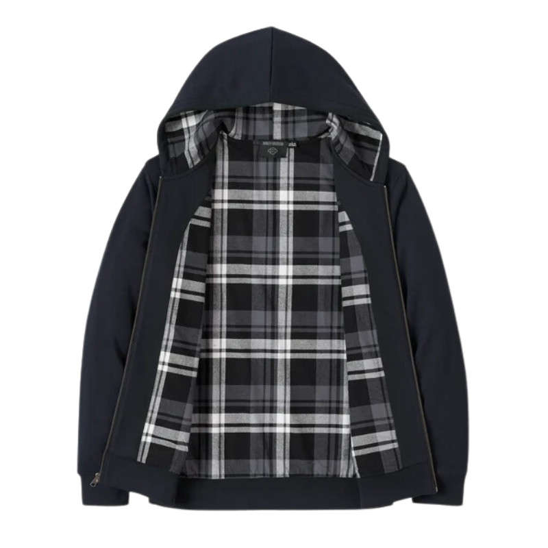 Men's Bar & Shield Plaid Lined Zip-Up Hoodie - XL