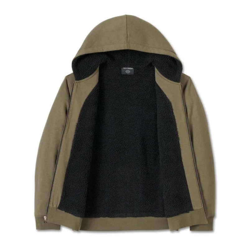 Bar & Shield Sherpa Full Zip Hoodie - S