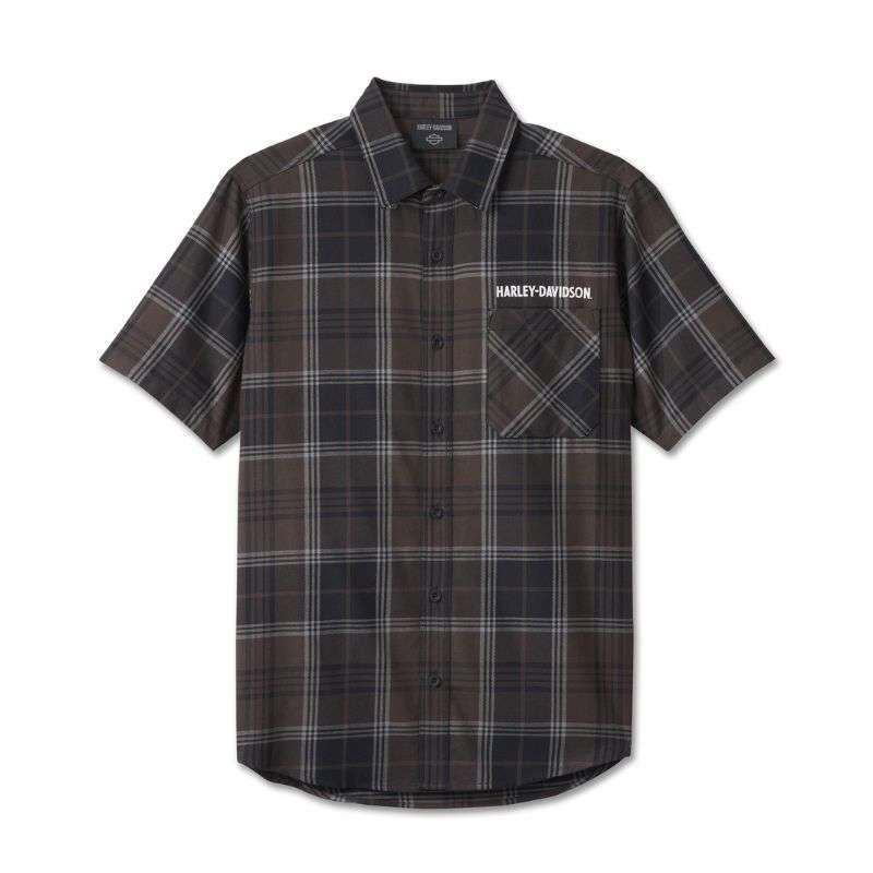 Cowboy Rider Short Sleeve Plaid Shirt - S
