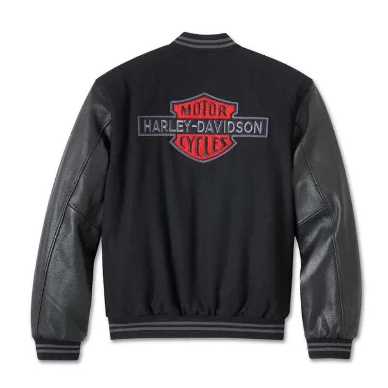 Men's V-Twin Varsity Leather Jacket - L