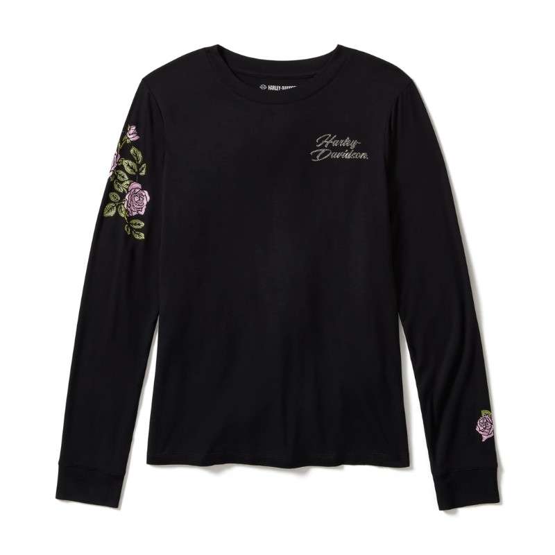 Rose & Thorn Bling Long Sleeve Top - M