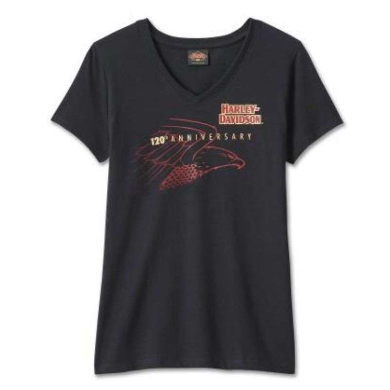 Womens 120th Anniversary United V-Neck Tee  Black Beauty - XL