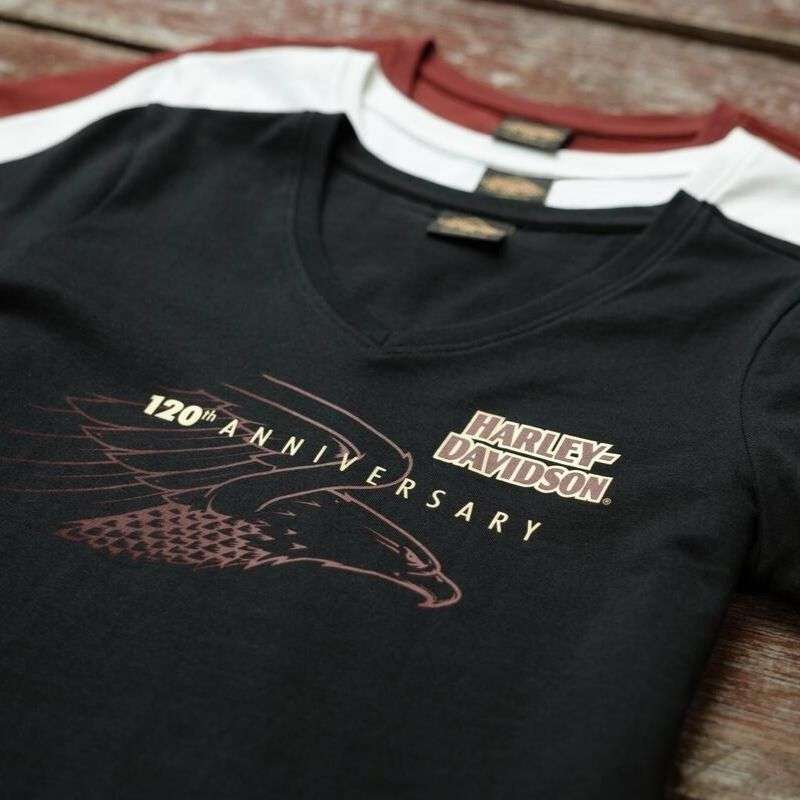 Womens 120th Anniversary United V-Neck Tee  Black Beauty - XL