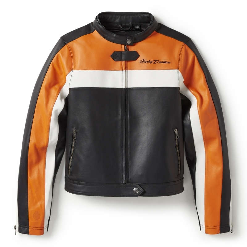 Essential Moto Blocked Leather Jacket - S
