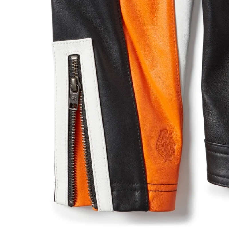 Essential Moto Blocked Leather Jacket - S