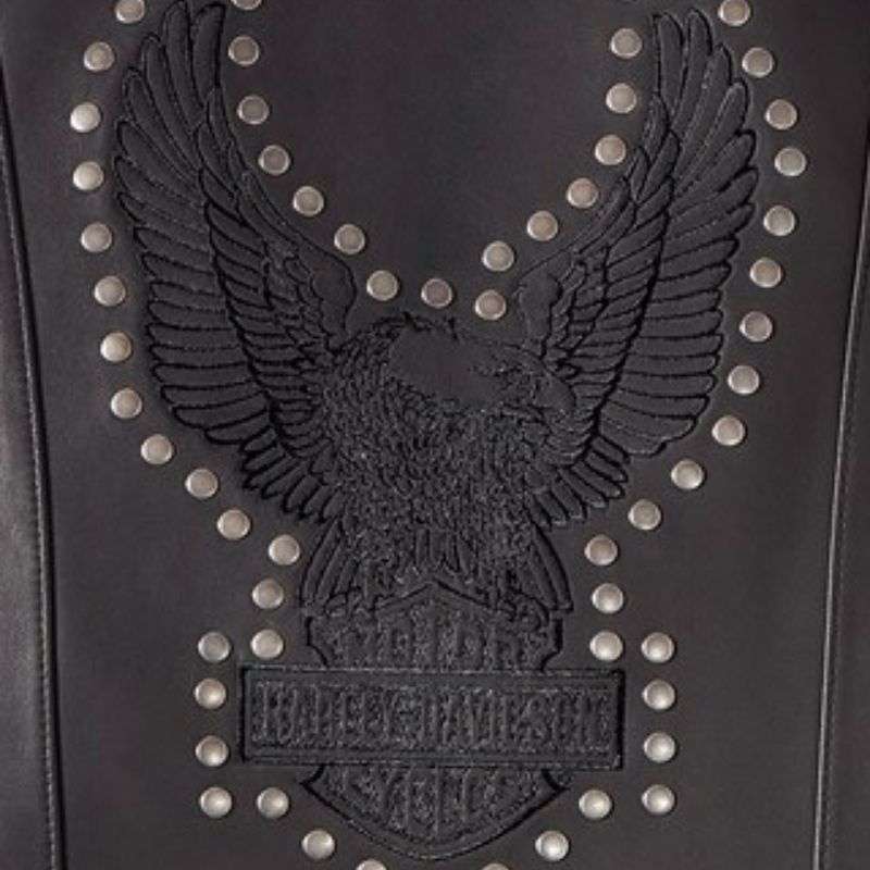 Womens Classic Eagle Studded Leather Vest - L