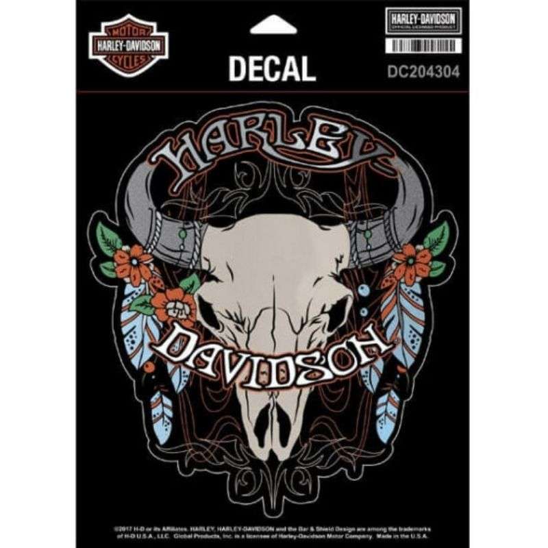 Steer Skull Chrome Decal