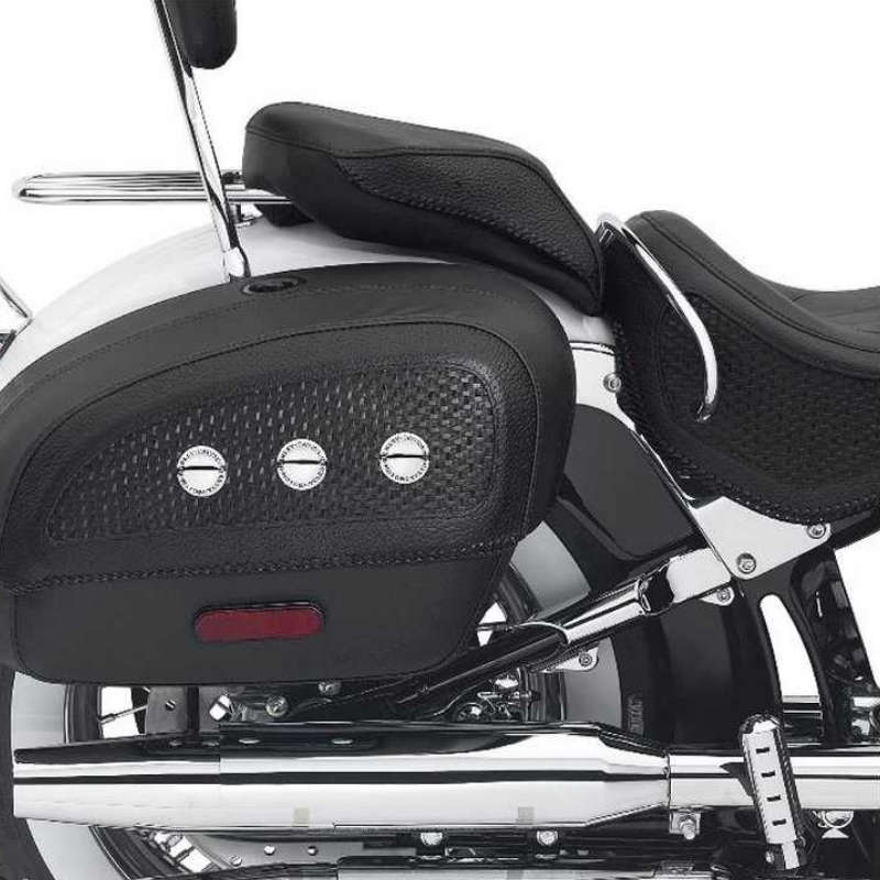 Locking Rigid Saddlebags Softail Deluxe Models Black