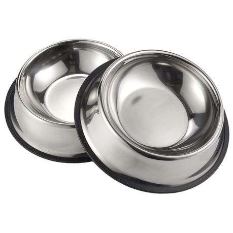 Large Non-Skid Stainless Steel Pet Bowls For Dogs & Cats 2.75 Litre | 2 pack