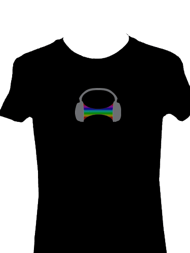EL Panel Tshirts: Sound activated Light up Tshirt | 2 pieces