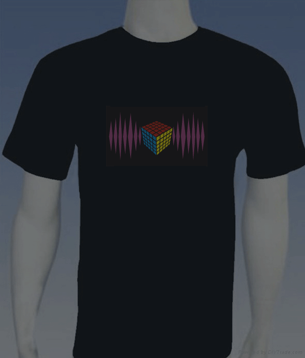 EL Panel Tshirts: Sound activated Light up Tshirt | Rubics Cube