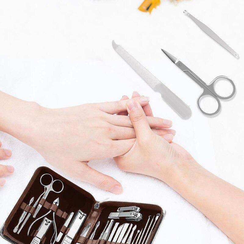 Manicure Pedicure Set Nail Clippers Kit -12 Piece Stainless Steel pack of 2