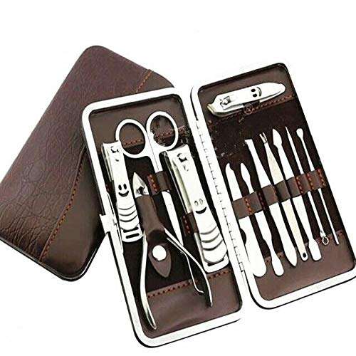 Manicure Pedicure Set Nail Clippers Kit -12 Piece Stainless Steel pack of 2