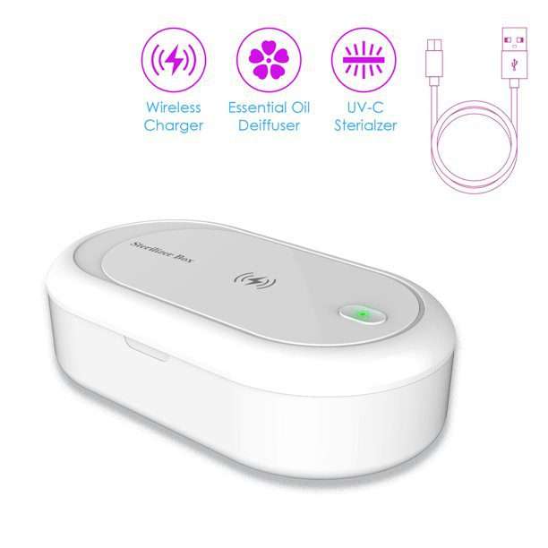 Phone Sanitizer Fast Wireless Charger with Aromatherapy 3-in-1