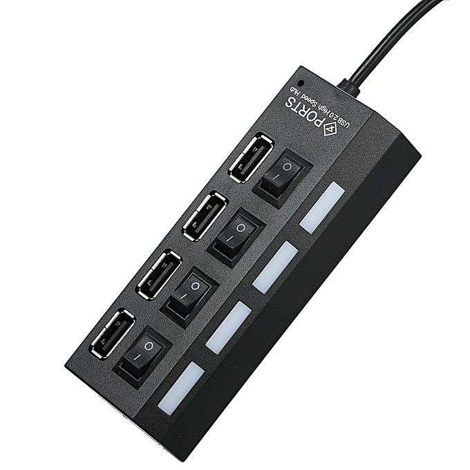 4 Port USB 2.0 Individual Switch Hub