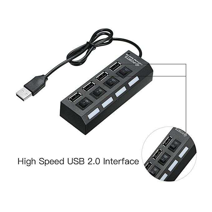 4 Port USB 2.0 Individual Switch Hub